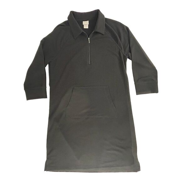 Chico’s Zenergy Half-zip Dress Black Misses Size 0 (US S/4) LBD Active Pockets - Picture 4 of 16